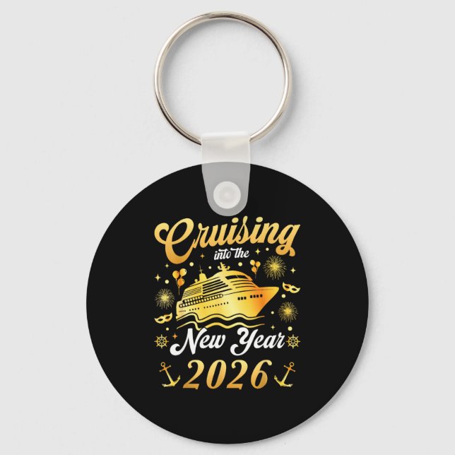 Cruising Into 2026 New Years Eve Cruise Vacation M Key Ring (Front)