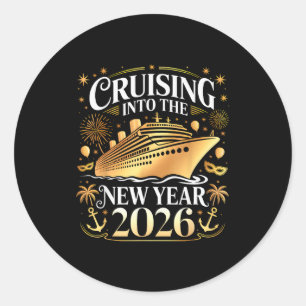 Cruising Into 2026 New Years Eve Party Favors Fami Classic Round Sticker