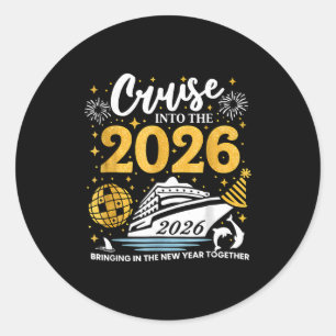 Cruising Into 2026 New Years Eve Party Favors Fami Classic Round Sticker