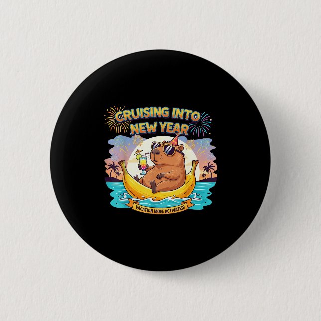 Cruising Into 2026 New Years Eve Party Matching Fa 6 Cm Round Badge (Front)