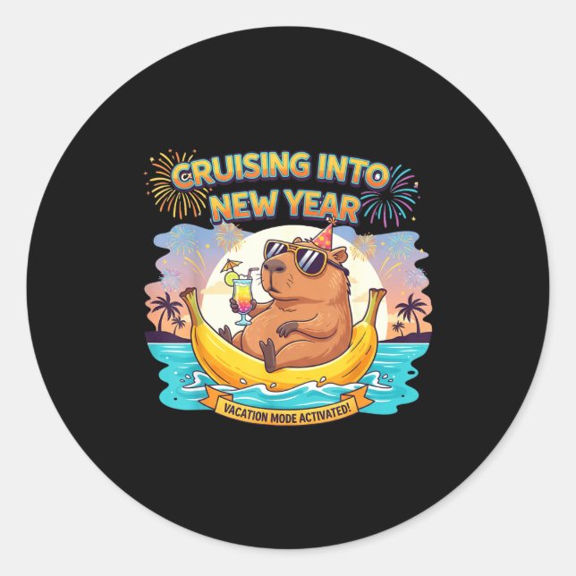 Cruising Into 2026 New Years Eve Party Matching Fa Classic Round Sticker (Front)