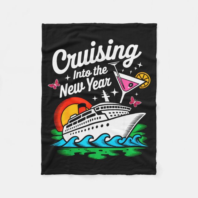 Cruising Into 2026 New Years Eve Party Matching Fa Fleece Blanket (Front)