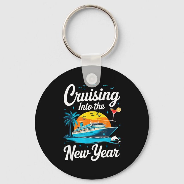 Cruising Into 2026 New Years Eve Party Matching Fa Key Ring (Front)