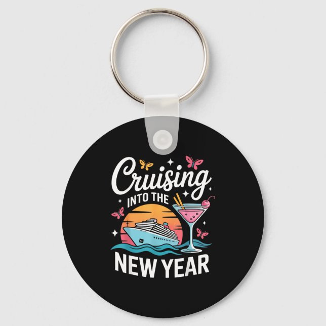 Cruising Into 2026 New Years Eve Party Matching Fa Key Ring (Front)