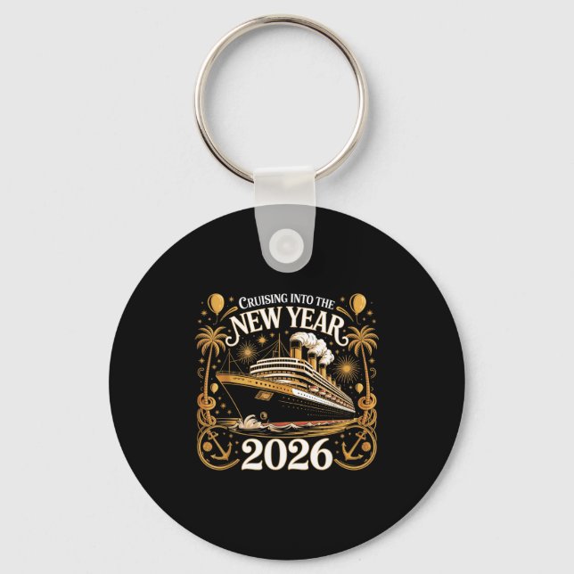 Cruising Into 2026 New Years Eve Party Outfit Fami Key Ring (Front)