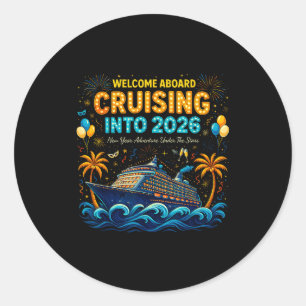 Cruising Into 2026 Trocal New Year Celebration  Classic Round Sticker