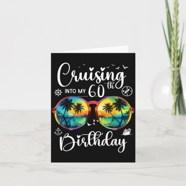 Cruising Into My 60th Birthday Trip Vacation Cruis Card (Front)
