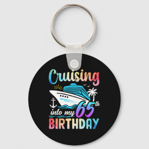 Cruising Into My 65th Birthday 65 Years Old Birthd Key Ring