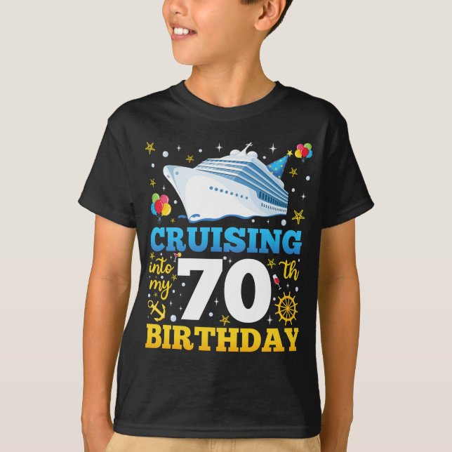 Cruising Into My 70 Birthday Party Boy T-Shirt (Front)