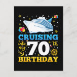 Cruising Into My 70 Birthday Party Postcard<br><div class="desc">Cruising Into My 70 Year Old Birthday Party 70th B-Day Funny design Gift Standard Postcard Classic Collection.</div>