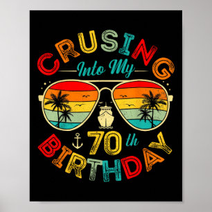Cruising Into My 70th Birthday Cruise Ship Party 7 Poster