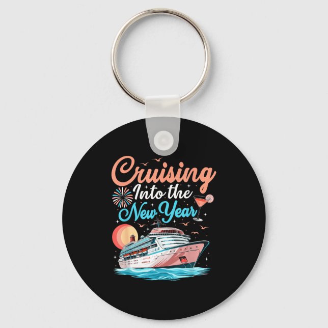 Cruising Into New Years Eve Party Countdown Happy  Key Ring (Front)