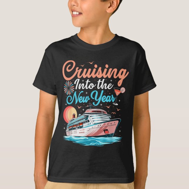 Cruising Into New Years Eve Party Countdown Happy  T-Shirt (Front)