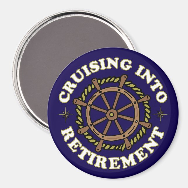 Cruising Into Retirement Funny Cruise Cabin Door Magnet (Front/Back)