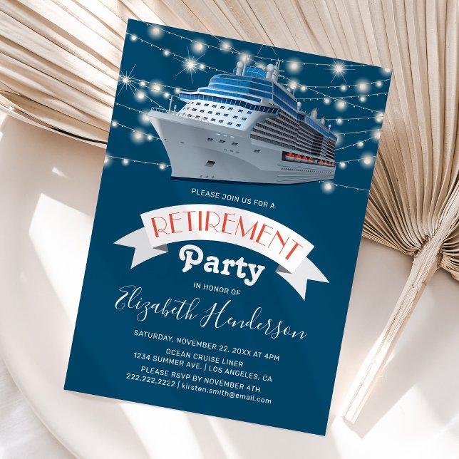 Cruising into Retirement Party | Ocean Liner Invitation (Creator Uploaded)