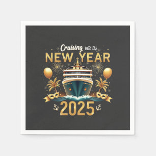 Cruising into the New Year 2025 Eve Family Crew Napkin