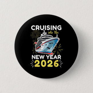 Cruising Into The New Year 2026 6 Cm Round Badge
