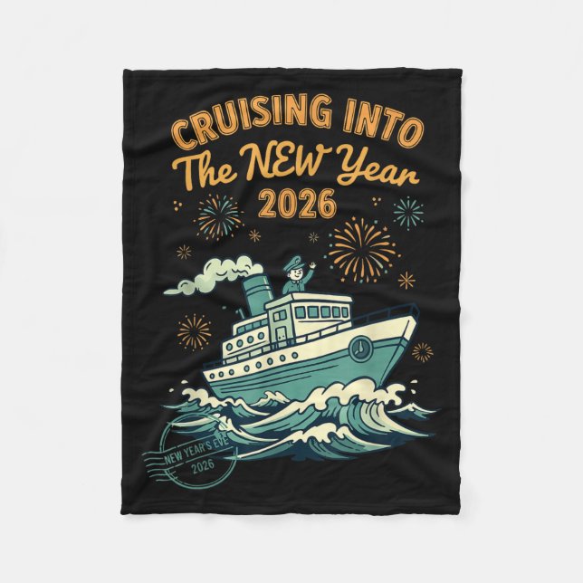 Cruising Into The New Year 2026 Adventure  Fleece Blanket (Front)