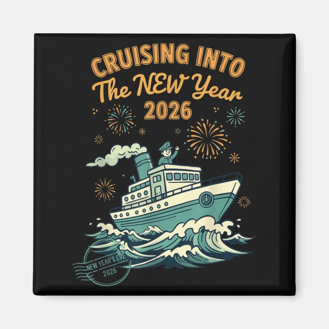 Cruising Into The New Year 2026 Adventure  Magnet (Front)