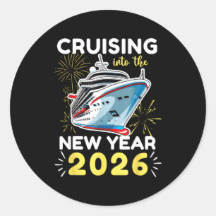 Cruising Into The New Year 2026 Classic Round Sticker