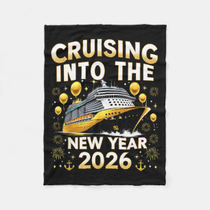Cruising Into The New Year 2026 Cruise Party Gift  Fleece Blanket