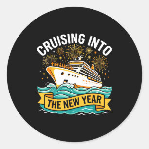 Cruising Into The New Year 2026 Cruise Squad  Classic Round Sticker
