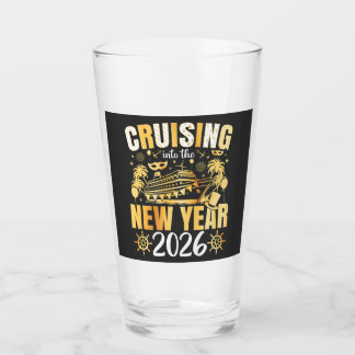 Cruising into the New Year 2026 Drinking Glass