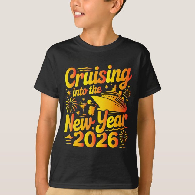 Cruising Into The New Year 2026 Family Cruise Vaca T-Shirt (Front)