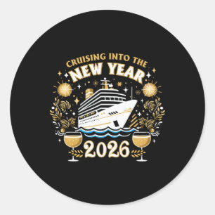 Cruising Into The New Year 2026 Family New Year Tr Classic Round Sticker