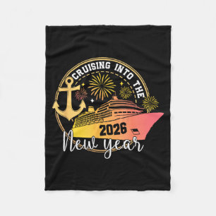 Cruising Into The New Year 2026 Happy Family Trips Fleece Blanket