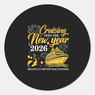 Cruising Into The New Year 2026 Happy New Year 202 Classic Round Sticker