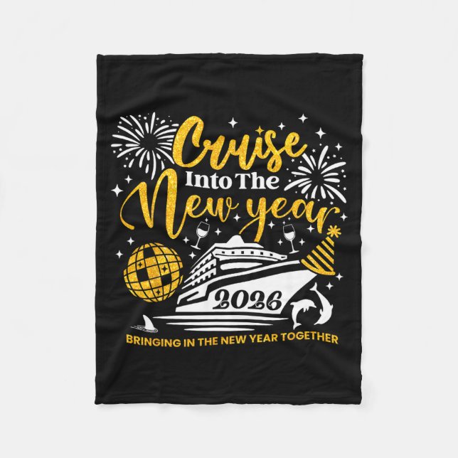 Cruising Into The New Year 2026 Happy New Year 202 Fleece Blanket (Front)