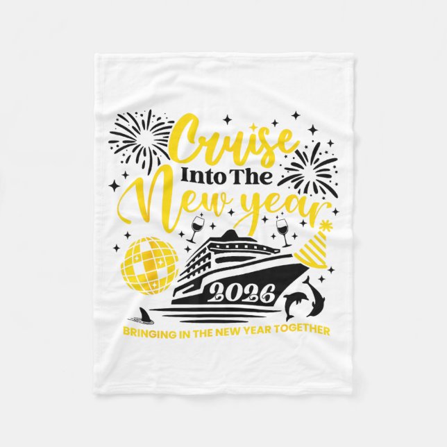 Cruising Into The New Year 2026 Happy New Year 202 Fleece Blanket (Front)
