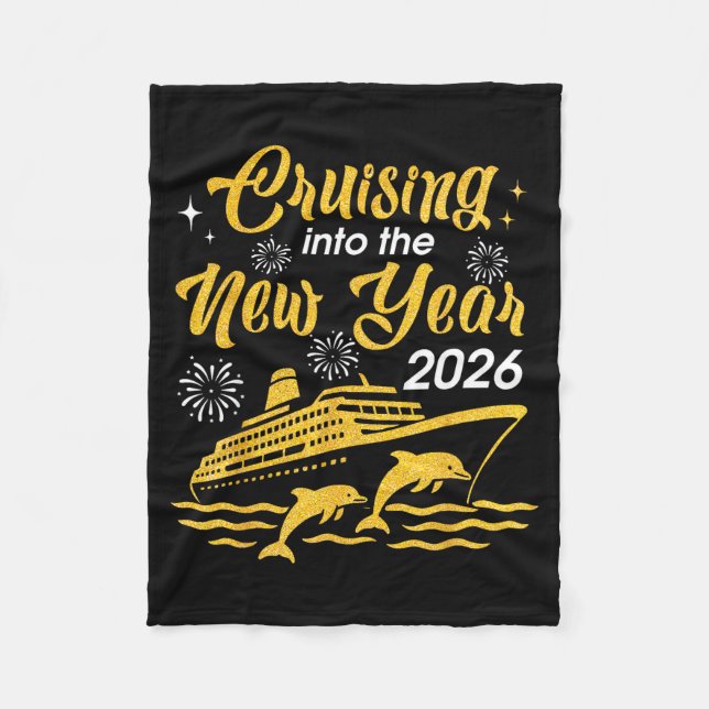 Cruising Into The New Year 2026 Happy New Year Cru Fleece Blanket (Front)