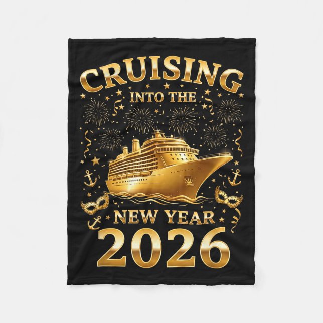 Cruising Into The New Year 2026 Happy New Year Fam Fleece Blanket (Front)