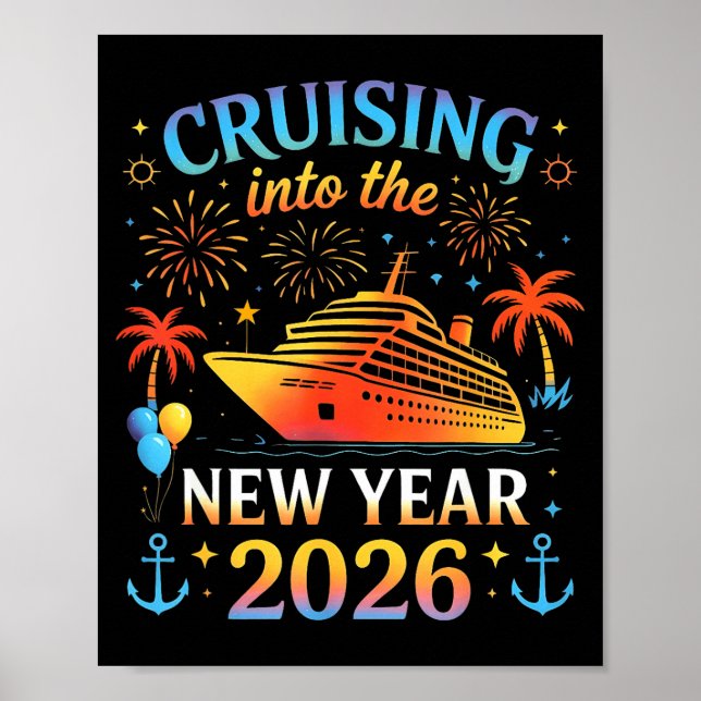 Cruising Into The New Year 2026 Happy New Year Fam Poster (Front)
