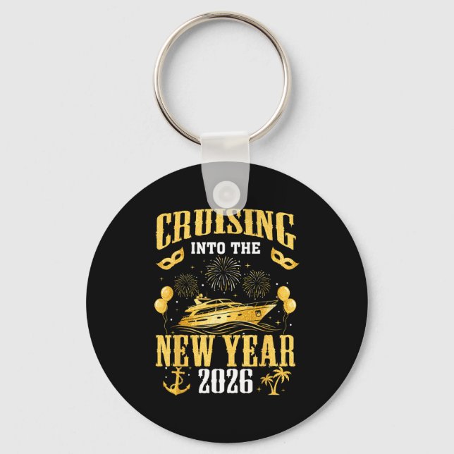 Cruising Into The New Year 2026 New Year Eve Famil Key Ring (Front)