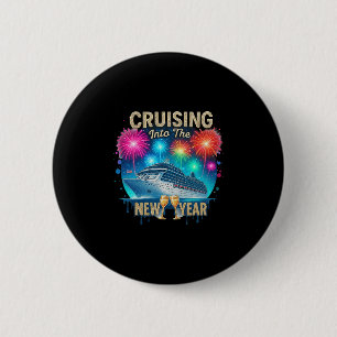 Cruising Into The New Year 2026 Sunset Cruise Vaca 6 Cm Round Badge