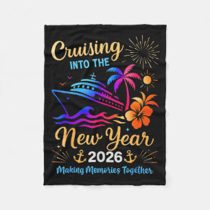 Cruising Into The New Year 2026 Trip Family Matchi Fleece Blanket