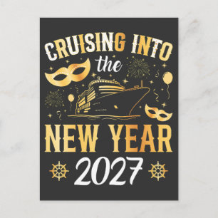 Cruising into the New Year 2027 Postcard