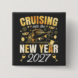 Cruising into the New Year 2027 Square 15 Cm Square Badge