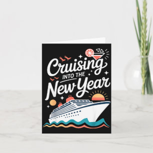 Cruising Into The New Year Cruise Party Sunset Oce Card