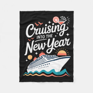 Cruising Into The New Year Cruise Party Sunset Oce Fleece Blanket