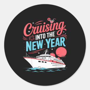 Cruising Into The New Year Trocal Holiday Travel V Classic Round Sticker
