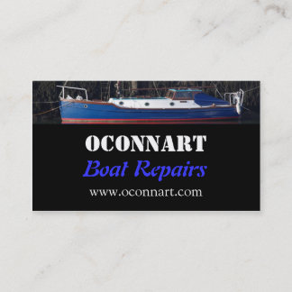 Cruising motor  boat business card