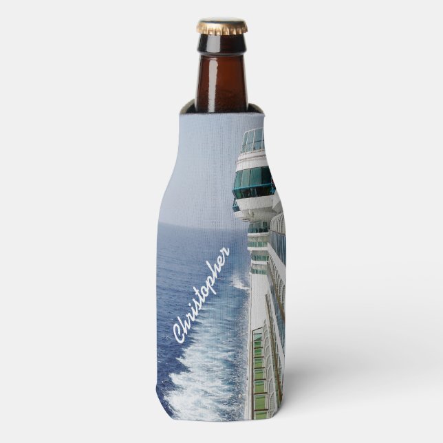 Cruising on Balcony Row Personalised Bottle Cooler (Bottle Front)