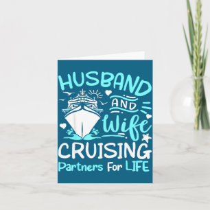 Cruising partners cruise ship vacation husband wif card