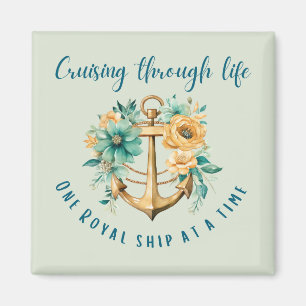 Cruising Royal Floral Door Magnet