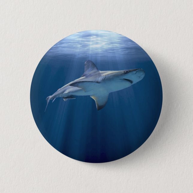 Cruising Shark 6 Cm Round Badge (Front)