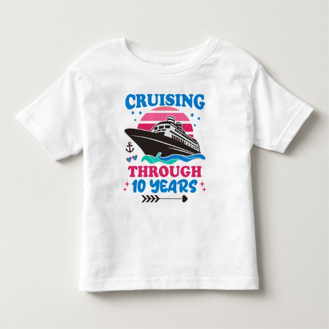 Cruising Through 10 Years Wedding Toddler T-Shirt (Front)